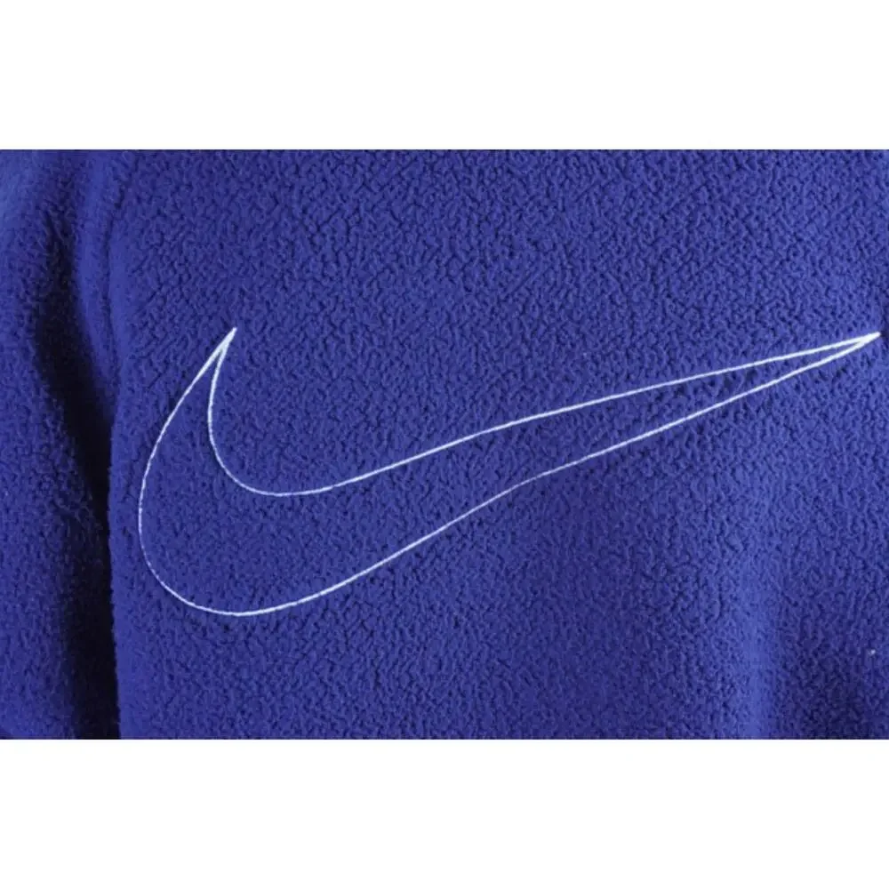 Nike NSW Swoosh Sherpa Oversized Fleece Zip-Up Jacket Navy Blue‎ Sherpa Size M